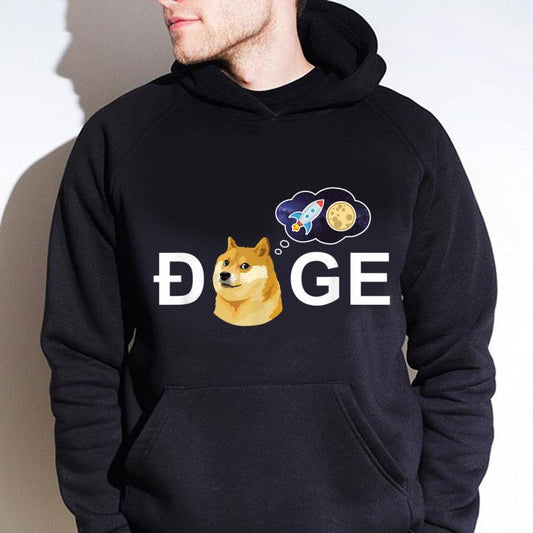 Dogecoin to the moon - Agasalho com bolso e capuz
